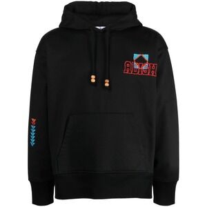 ADISH Kharaz Hoodie Men's Large L Black Logo French Terry Embroidered Sweatshirt